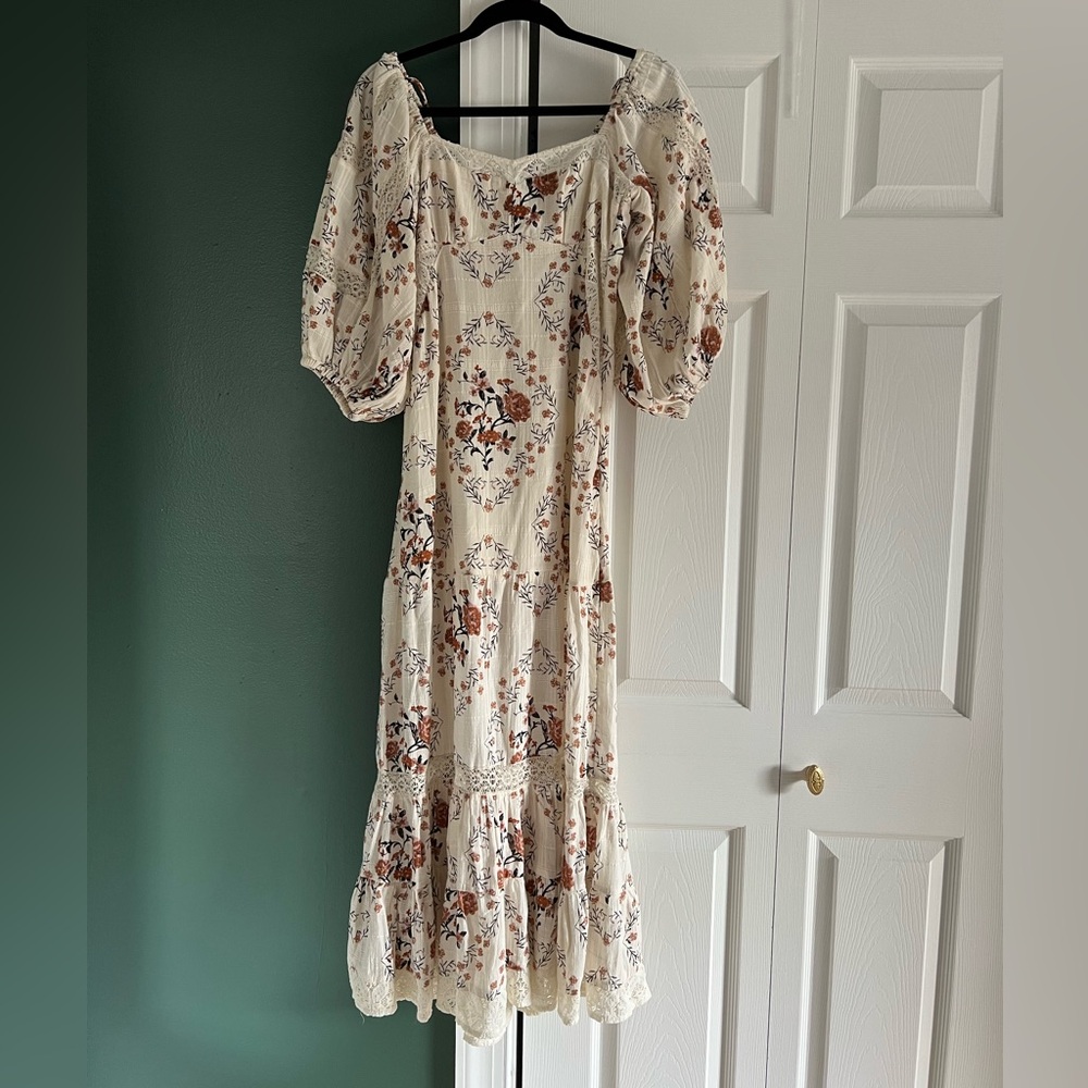 Free People Cream Floral Maxi Dress